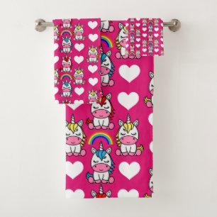 Little Girls Unicorn Pony Badhandtuch Set