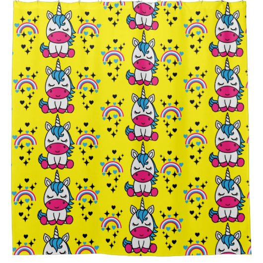 Little Girls Unicorn Pony Duschvorhang (Vorderseite)
