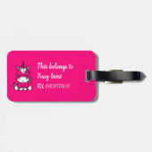 Little Girls Unicorn Pony Gepäckanhänger (Rückseite horizontal)