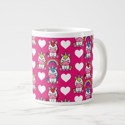Little Girls Unicorn Pony Jumbo-Tasse (Vorderseite Rechts)