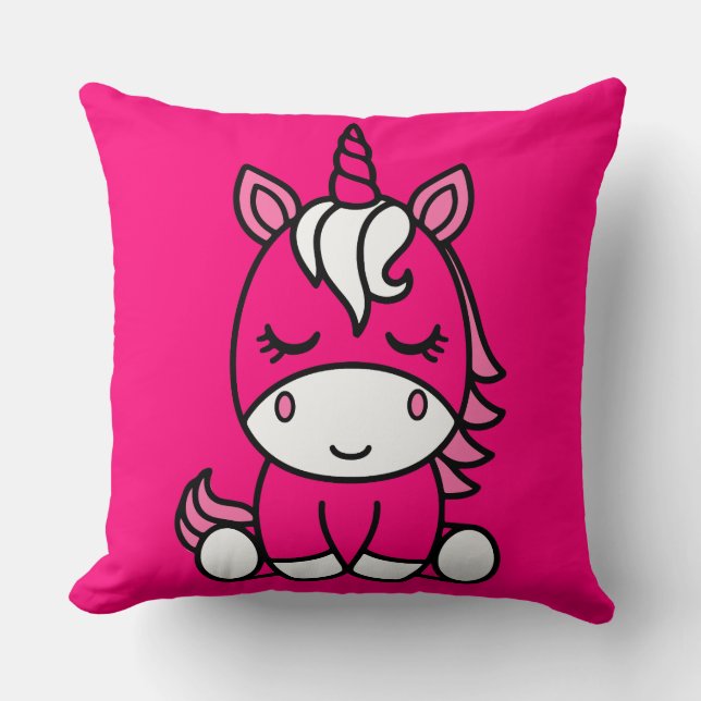 Little Girls Unicorn Pony Kissen (Vorderseite)