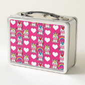 Little Girls Unicorn Pony Metall Brotdose (Rückseite)