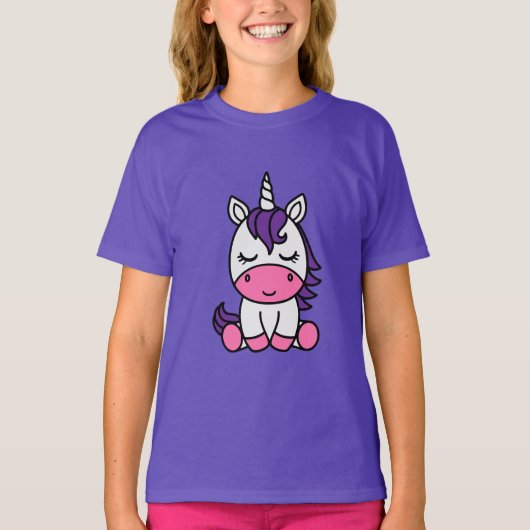 Little Girls Unicorn Pony T-Shirt (Vorderseite)