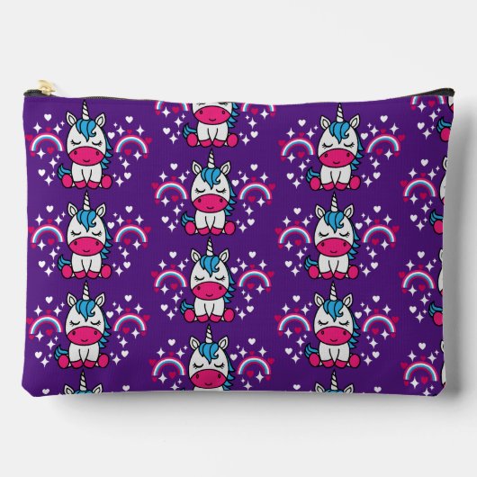 Little Girls Unicorn Pony Zubehörtasche (Vorderseite)