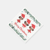 Little Girls Weihnachtszeit Weihnachtsmannmütze Ba Serviette (Ecke)