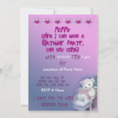 Little Gir's Einladungen zum Geburtstag (Rückseite)