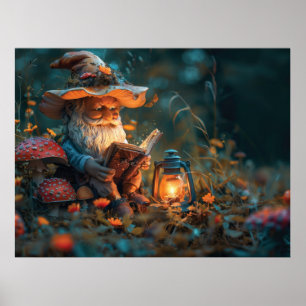 Little Gnome lesen ein Buch Poster