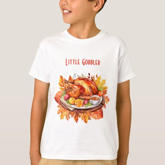 Little Gobbler - Niedlicher Erntedank Kinder T-Shirt (Vorderseite)