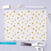 Little Gold Circles on White Elegante Tissue Seidenpapier (Handwerk)