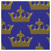 Little Gold Crown, Blue Fabric Stoff (Nahaufnahme)