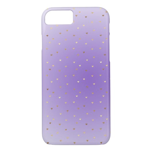 Little Gold Hearts Lila Ombre Case-Mate iPhone Hülle (Rückseite)