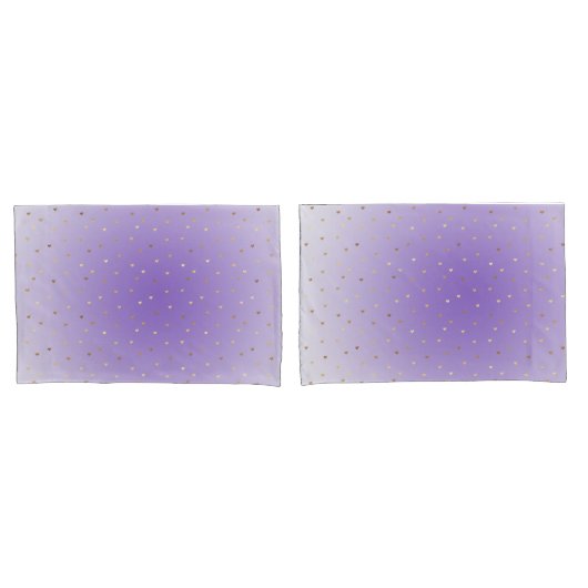 Little Gold Hearts Lila Ombre Kissenbezug (Vorderseite-Set)