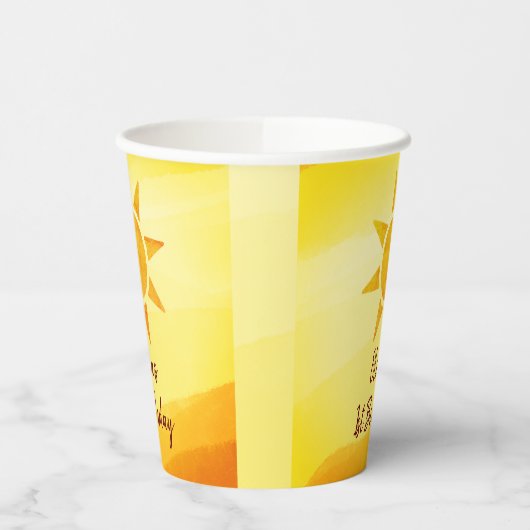 Little Gold Sunshine Boho Birthday Paper Cups Pappbecher (Links)