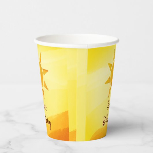 Little Gold Sunshine Boho Birthday Paper Cups Pappbecher (Rechts)