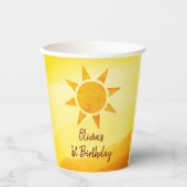 Little Gold Sunshine Boho Birthday Paper Cups Pappbecher (Vorderseite)