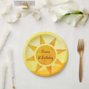Little Gold Sunshine Boho Birthday Paper Teller