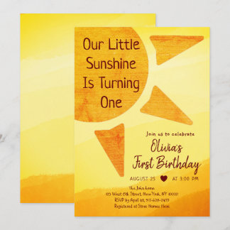 Little Gold Sunshine Modern Boho Birthday Einladung