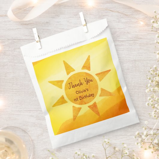 Little Gold Sunshine Modern Boho Birthday Geschenktütchen (Ausgeschnitten)