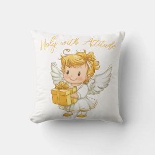 Little golden Angel with Gift Kissen