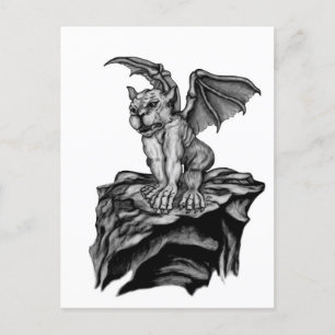 Little Golem Gargoyle Feiertagspostkarte