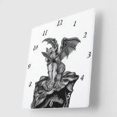 Little Golem Gargoyle Quadratische Wanduhr (Winkel)