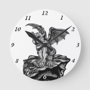 Little Golem Gargoyle Runde Wanduhr