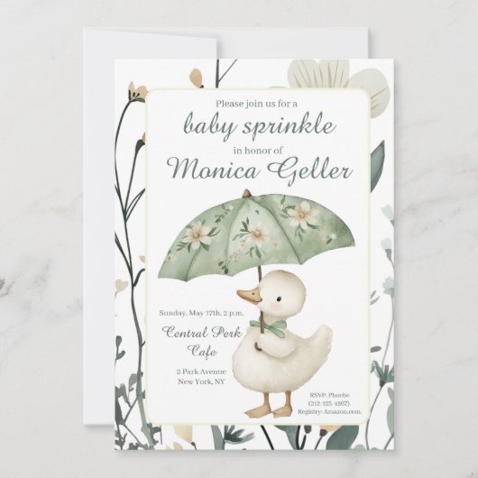 Little Goose Baby Sprinkle Invitation Einladung (Vorderseite)