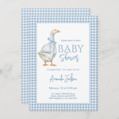 Little Goose Blue Boy Baby Dusche Einladung (Vorne/Hinten)