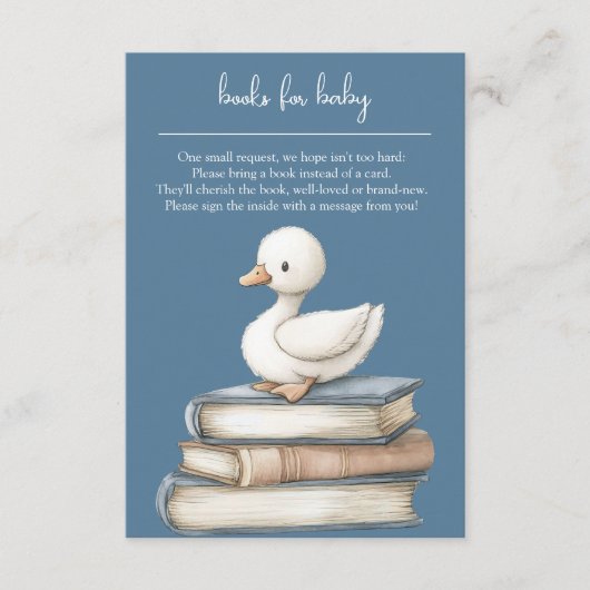 Little Goose Book Request Card Goose Baby Shower  Begleitkarte (Vorderseite)