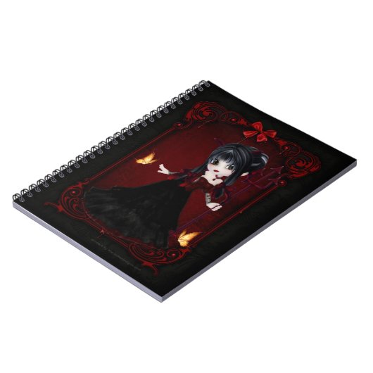 Little Goth Devil Girl Design 1 Note Book Notizblock (Linke Seite)