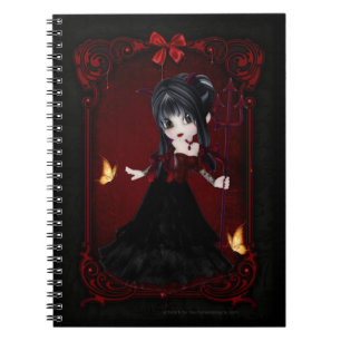 Little Goth Devil Girl Design 1 Note Book Notizblock
