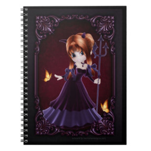 Little Goth Devil Girl Design 5 Note Book Notizblock