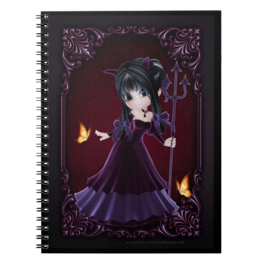 Little Goth Devil Girl Design 6 Note Book Notizblock (Vorderseite)
