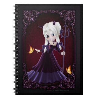 Little Goth Devil Girl Design 7 Note Book Notizblock