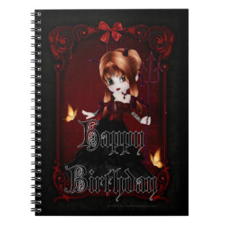 Little Goth Devil Girl Happy Birthday Note Book 3 Notizblock