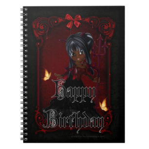 Little Goth Devil Girl Happy Birthday Note Book 4 Notizblock
