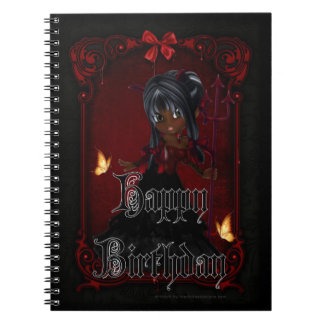 Little Goth Devil Girl Happy Birthday Note Book 4 Notizblock