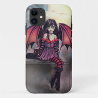 Little Gothic Halloween Fairy Vampire and Cat