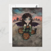 Little Gothic Halloween Fairy Vampire Art Postkarte (Vorne/Hinten)