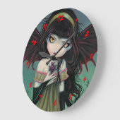 Little Gothic Vampire Fairy Niedlich Clock Große Wanduhr (Winkel)