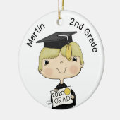 Little Graduate Boy Blond Hair Keramik Ornament (Links)