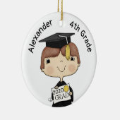 Little Graduate Boy Brown Hair Keramik Ornament (Rechts)