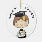Little Graduate Boy Brown Hair Keramik Ornament (Links)