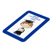 Little Graduate Boy Brown Hair Magnet (Linke Seite)