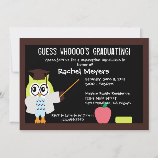 Little Graduate Owl Einladung (Vorderseite)