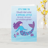 Little Great Grandtochter Birthday Mermaid Karte (Gelbe Blume)