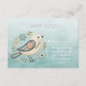 Little Green Bird Floral Baby Dusche Begleitkarte (Vorderseite)