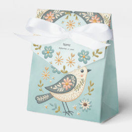 Little Green Bird Floral Bevorzugung Box Geschenkschachtel