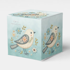 Little Green Bird Floral Bevorzugung Box Geschenkschachtel