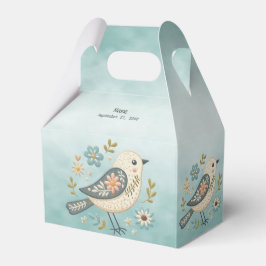 Little Green Bird Floral Bevorzugung Box Geschenkschachtel